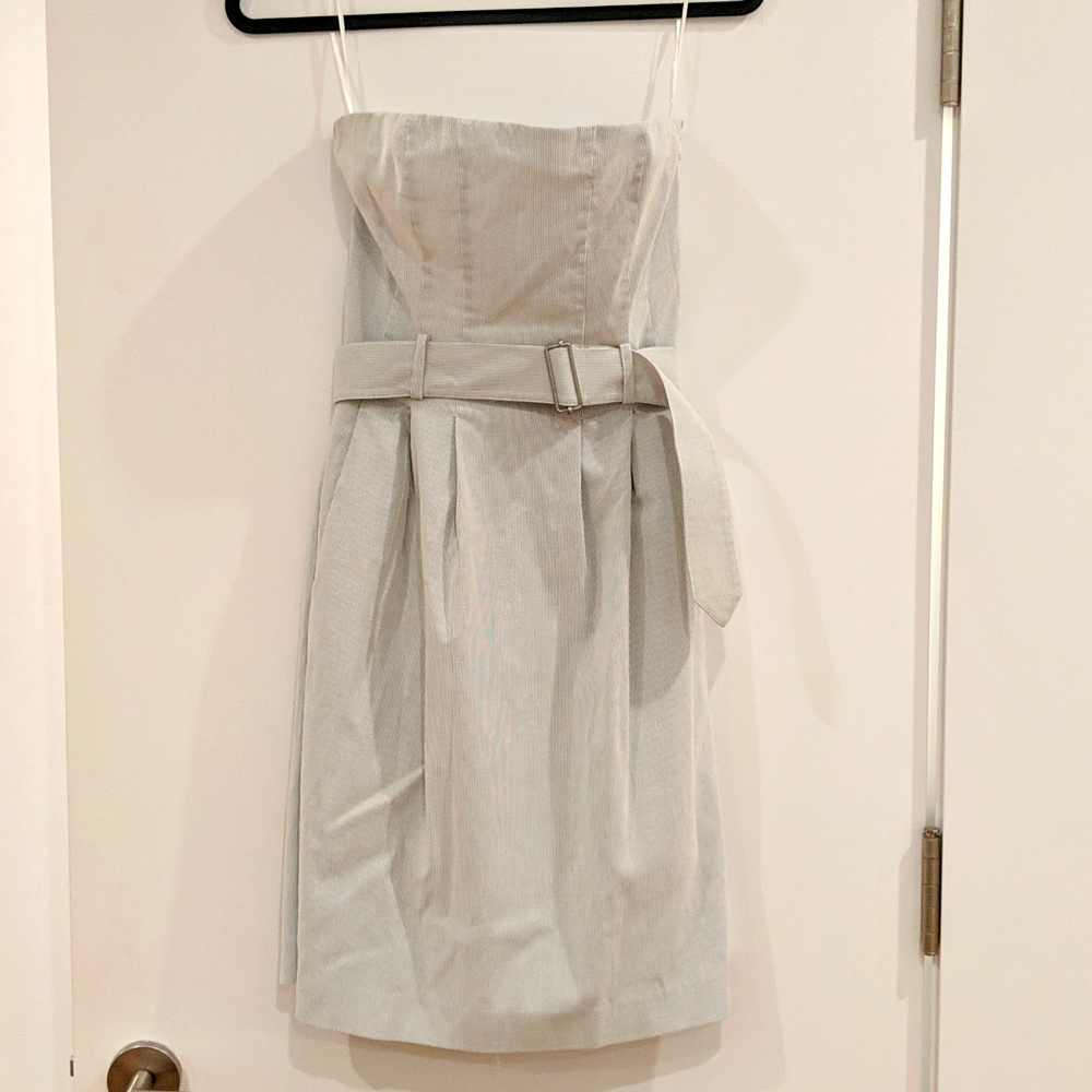Strapless Theory cotton searsucker dress size 8